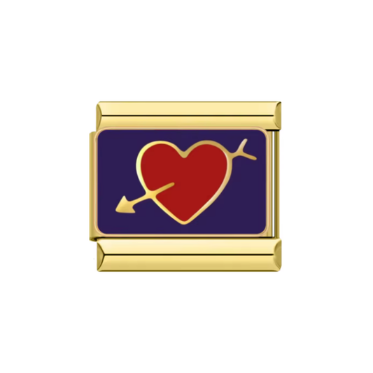 Charm Dorado & Morado Corazón