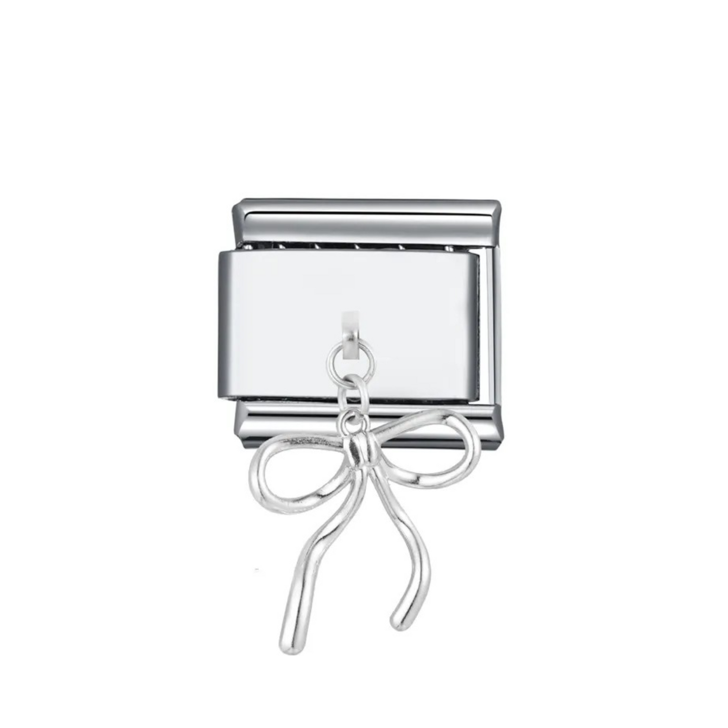 Charm Plateado Ribbon Colgante