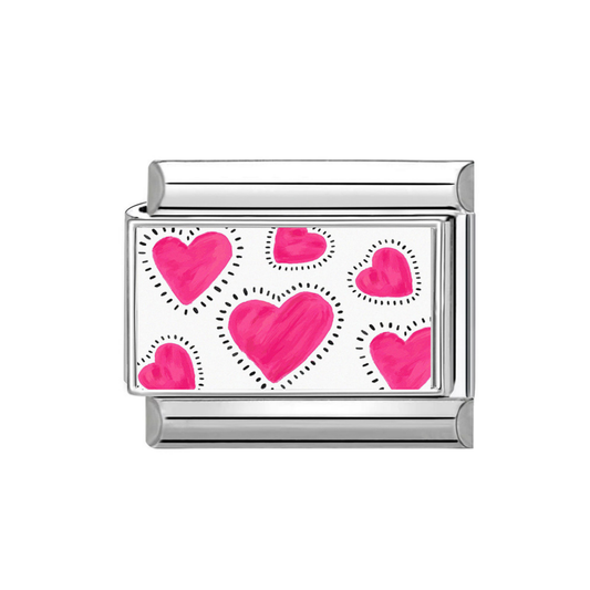 Charm Corazones Rosa