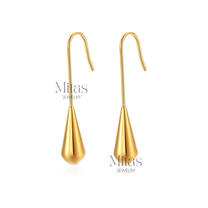Aretes Colgante Gota Plateado & Dorado