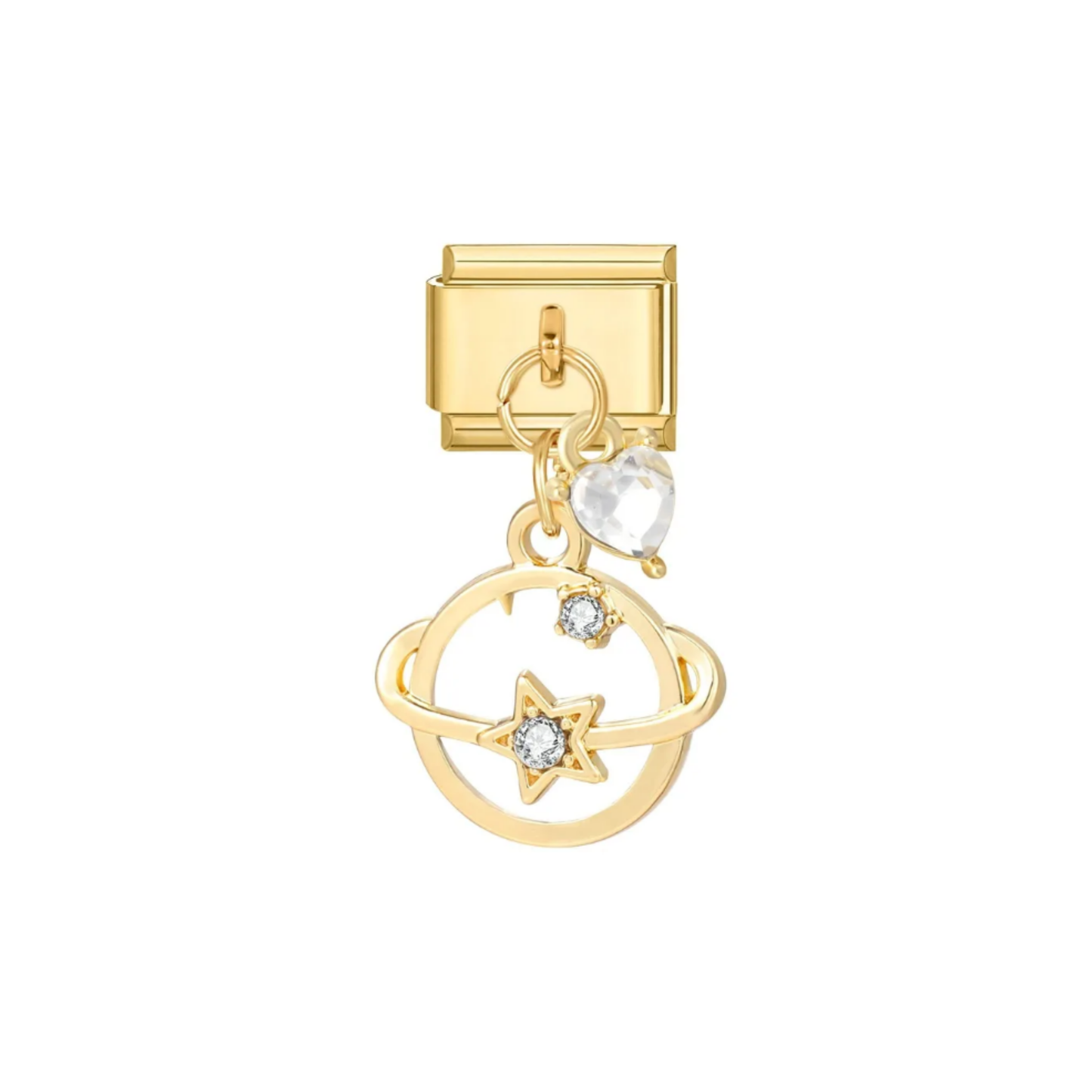 Charm Colgante Dorado Saturno
