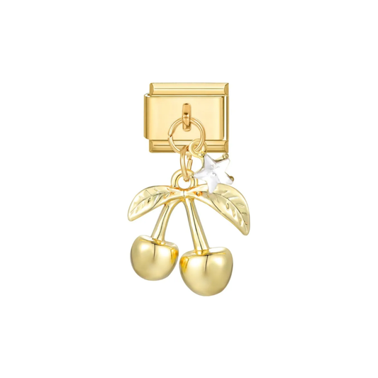 Charm Colgante Dorado Cereza