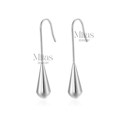 Aretes Colgante Gota Plateado & Dorado