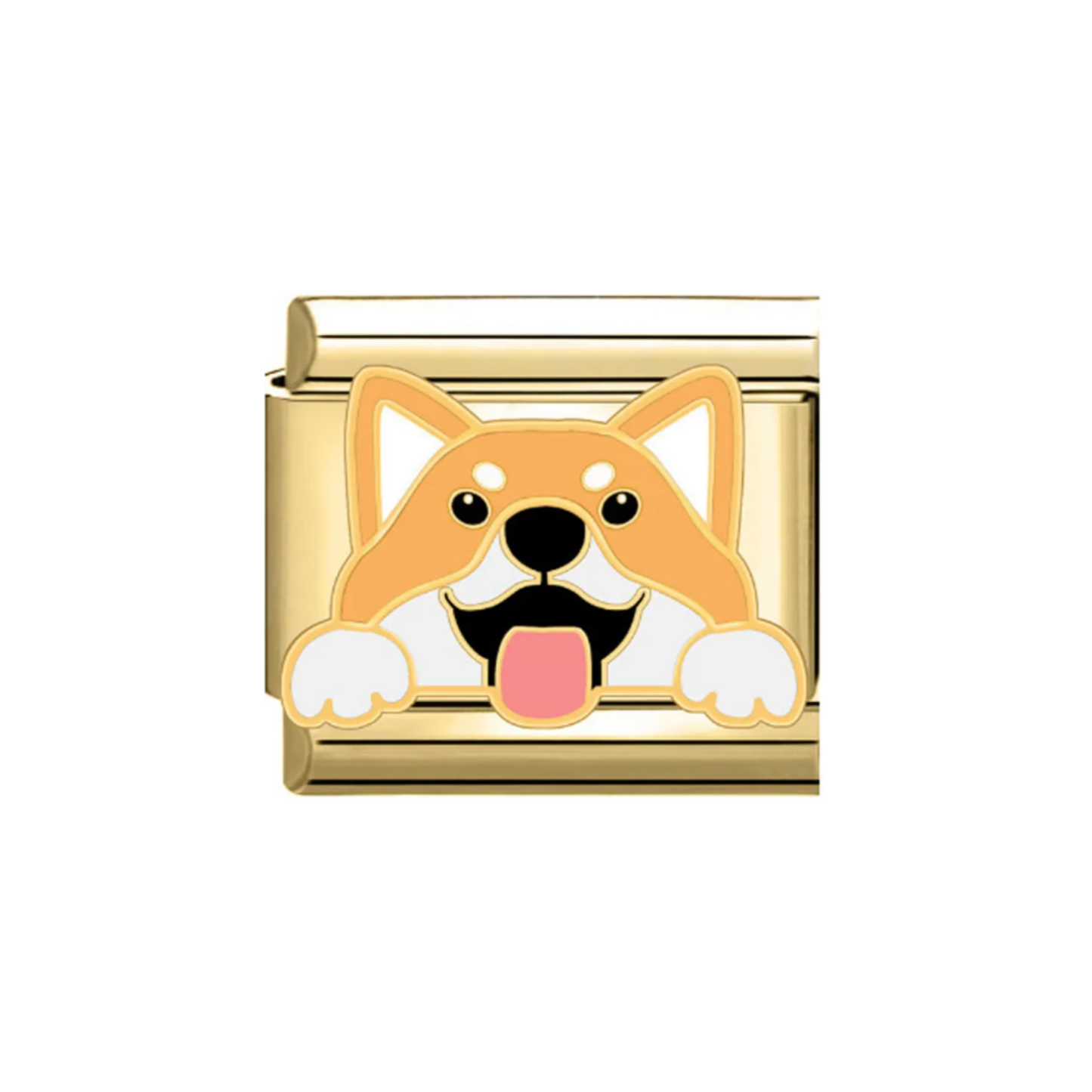 Shiba Inu Charm Plateado & Dorado