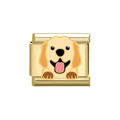Charm Golden Retriever Plateado & Dorado