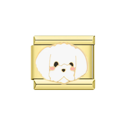 Charm Poodle Plateado & Dorado