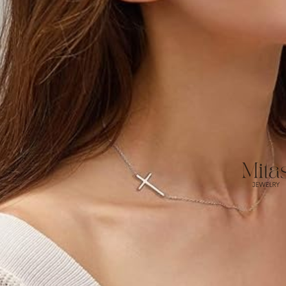 Cadenita Plateado Cruz