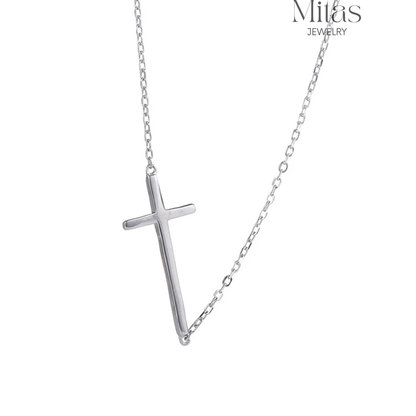 Cadenita Plateado Cruz