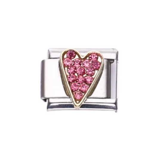 Pink Sparkle Rose Charm