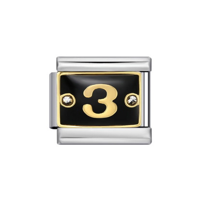 Charms Números Dorados & Negro