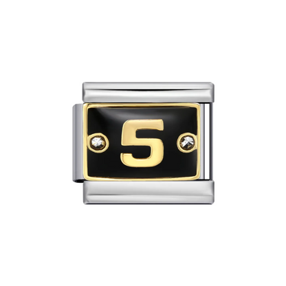 Charms Números Dorados & Negro