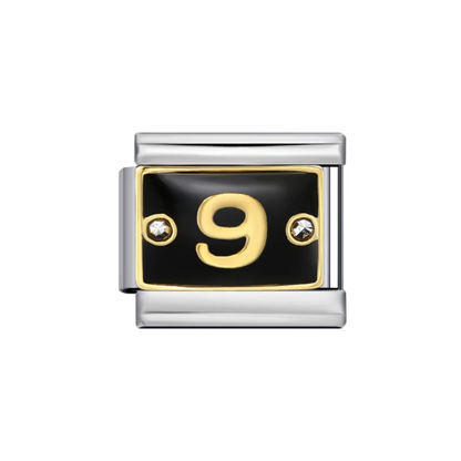 Charms Números Dorados & Negro