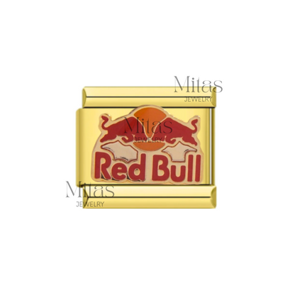 Charm Red Bull Plateado & Dorado