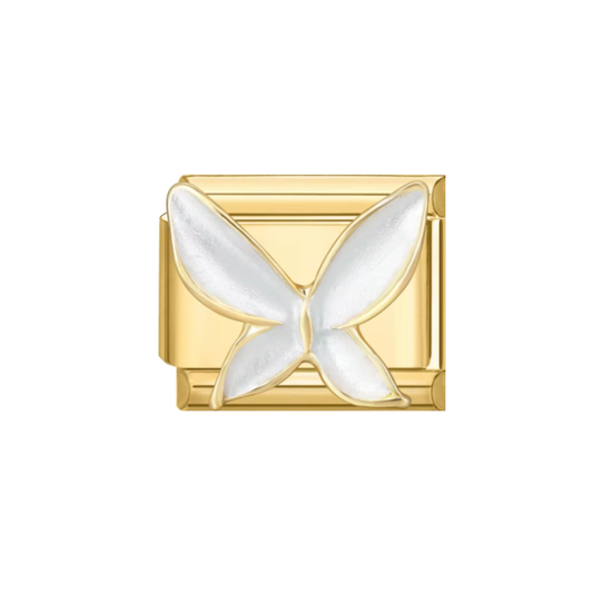 Charm Dorado Mariposa Blanca