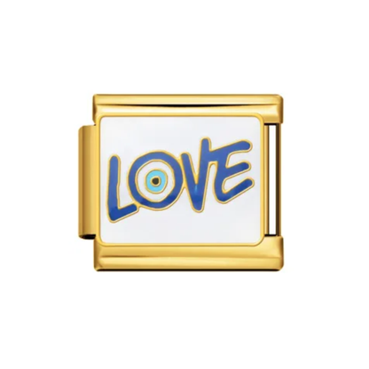 Love & Eye Charm - Plateado & Dorado