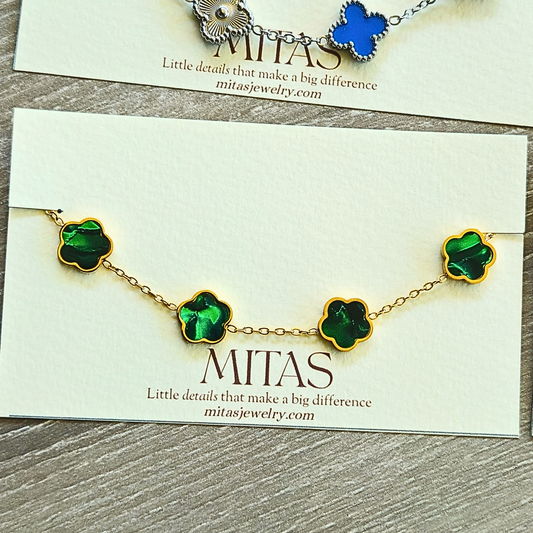Brazalete Trébol Verde & Dorado