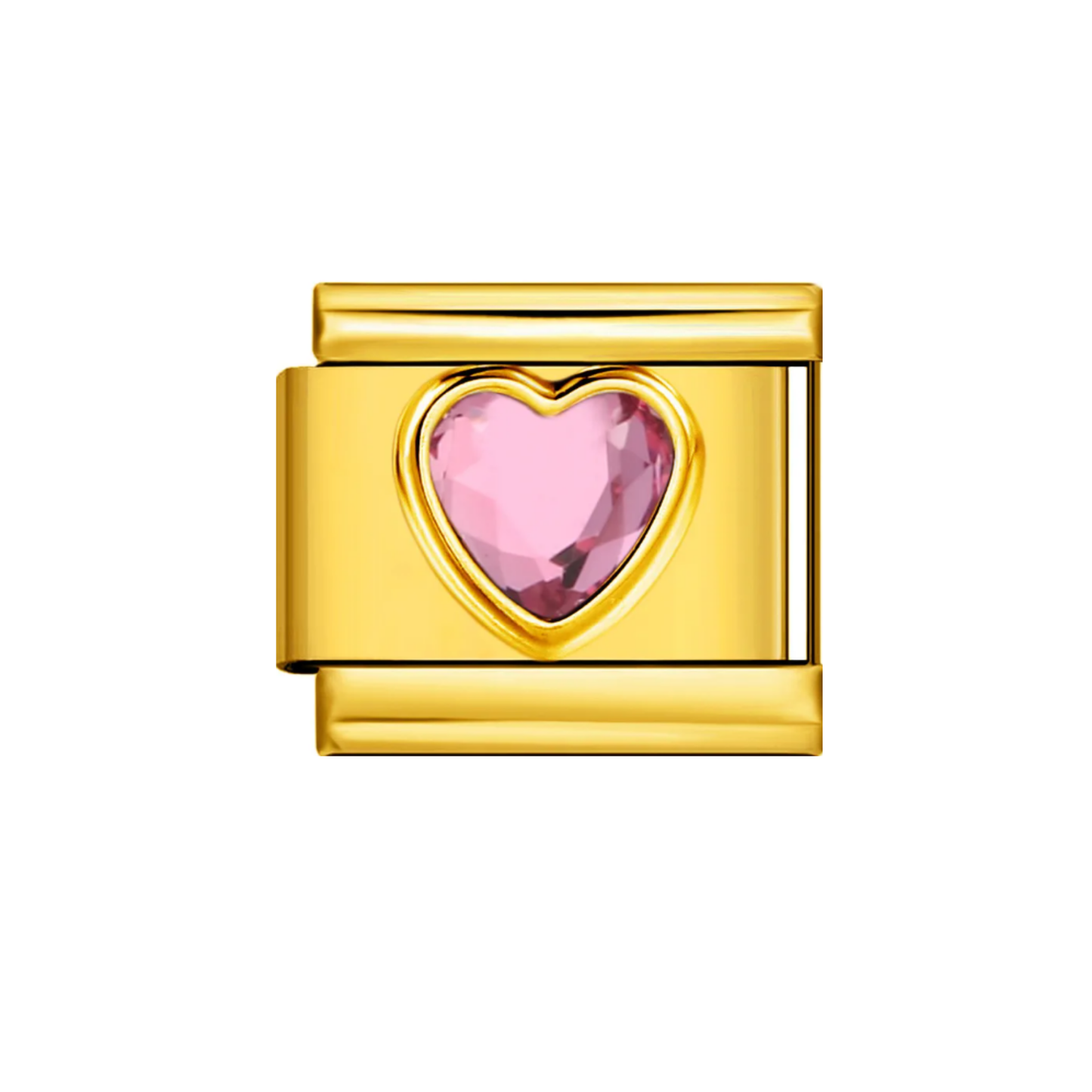 Charm Dorado Corazón Rosa