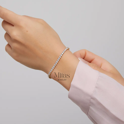 Brazalete Tennis Dorado