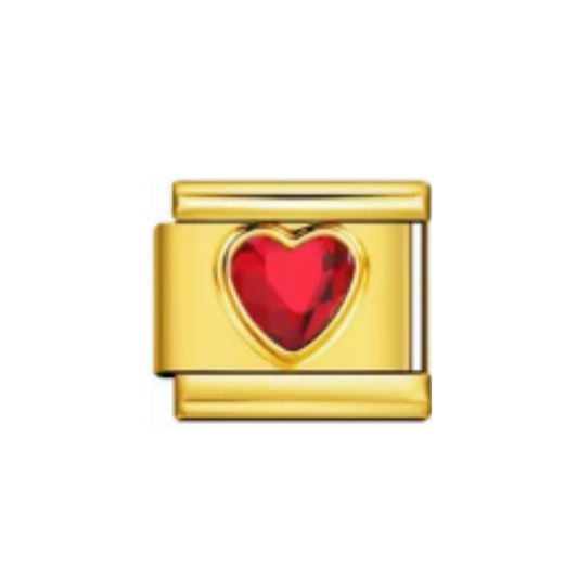 Charm Dorado Piedra Corazón de Colores