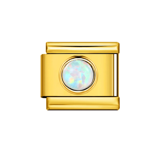 Charm Dorado Detalle Blanco