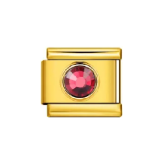 Charm Dorado Detalle Rojo