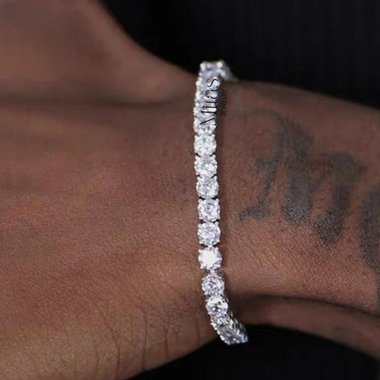 Brazalete Tennis Plateado