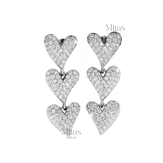 Aretes Cascada Corazón