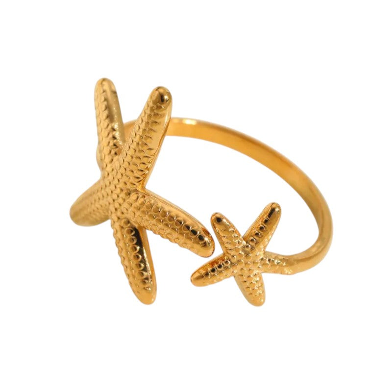 Anillo Estrella Dorado & Plateado