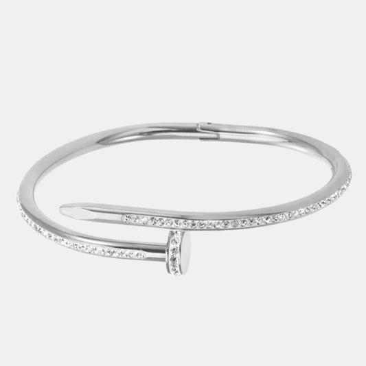 Brazalete Clavo Plateada & Zirconias