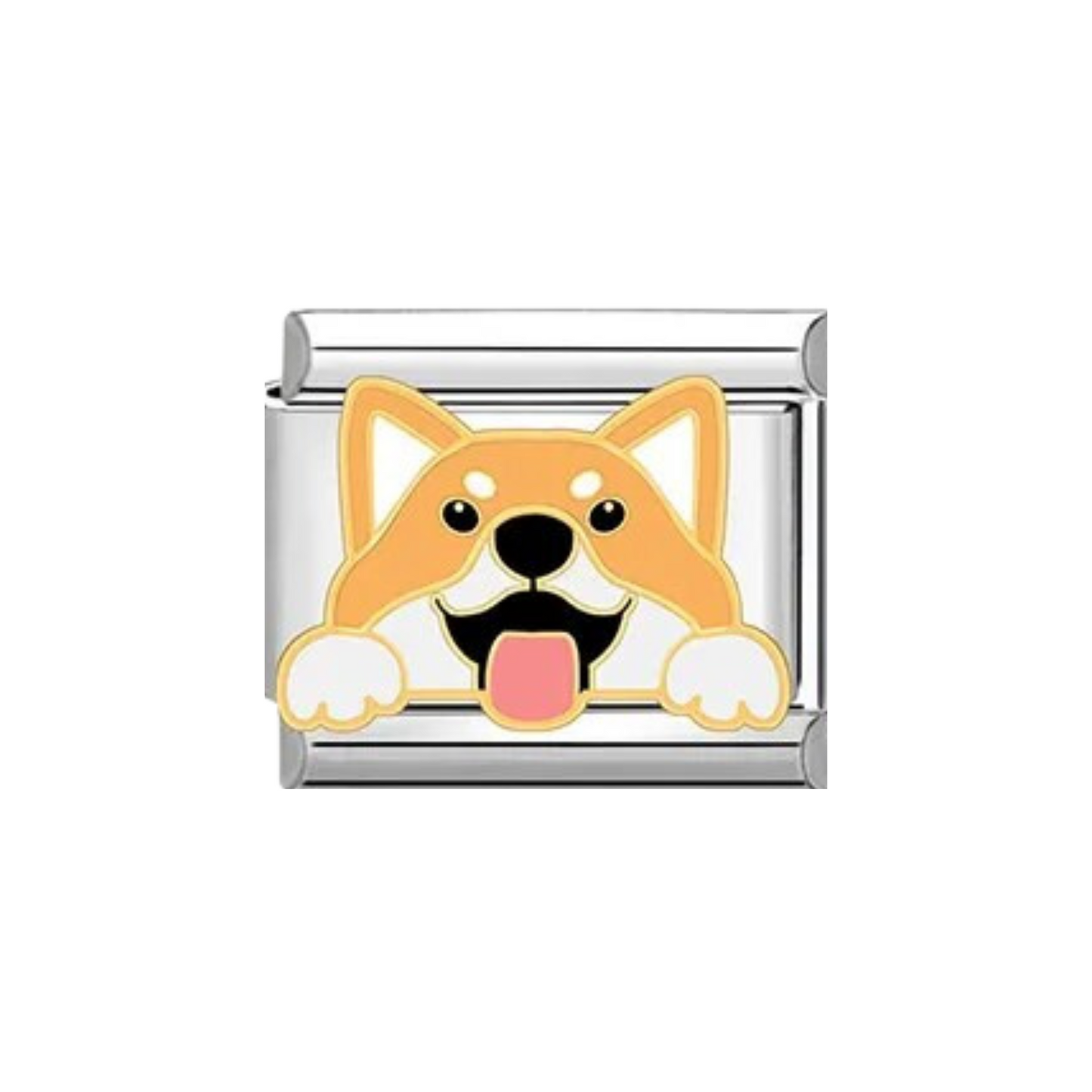 Shiba Inu Charm Plateado & Dorado
