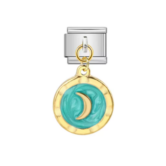 Charm Colgante Luna Detalles Aqua