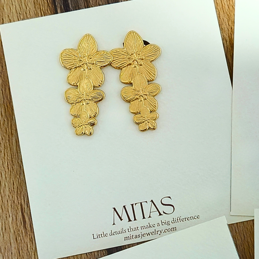 Aretes Flor Cascada