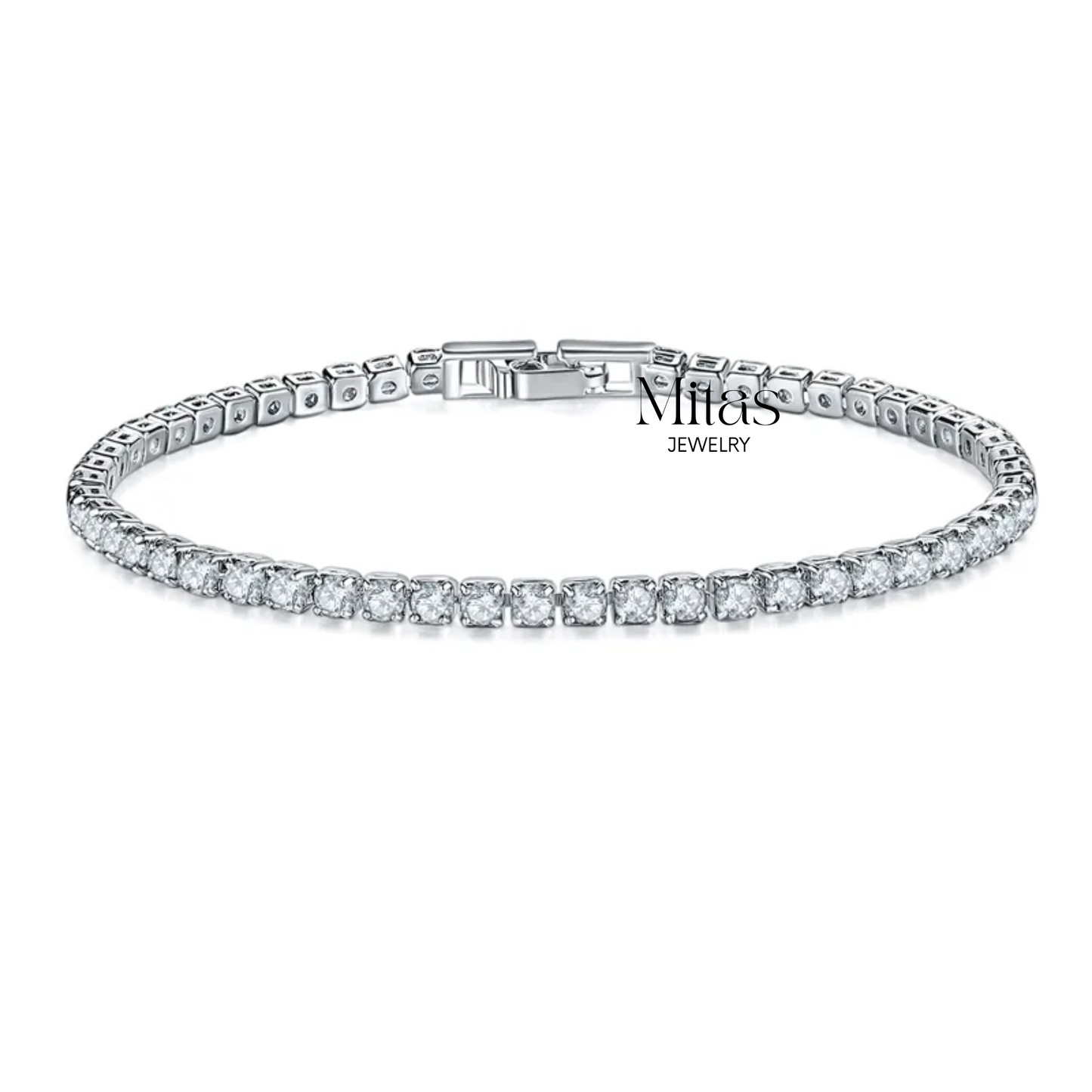 Brazalete Tennis Plateado  - PROMO desde 3 Brazaletes $9.99 c.u.