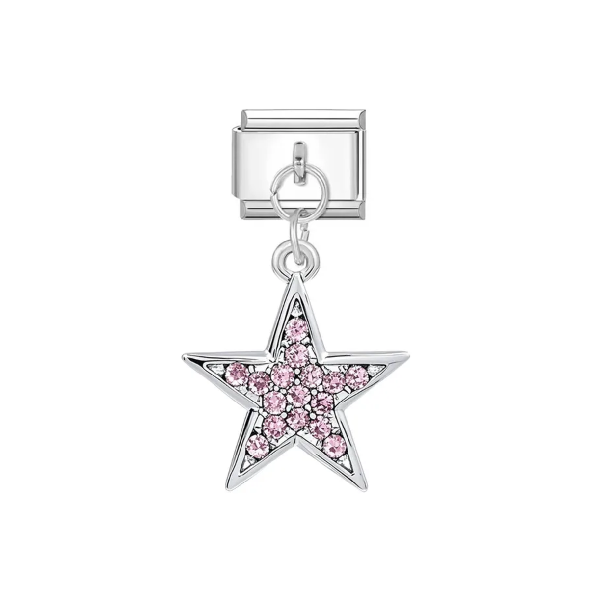 Charm Colgante Estrella Rosa Plateado & Dorado