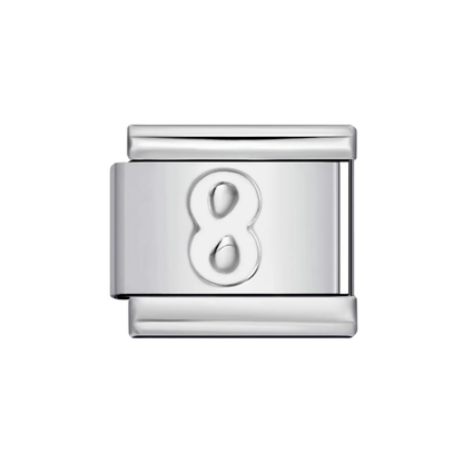 Charm Número Plateados