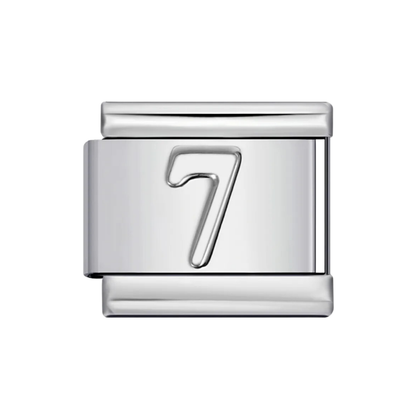 Charm Número Plateados
