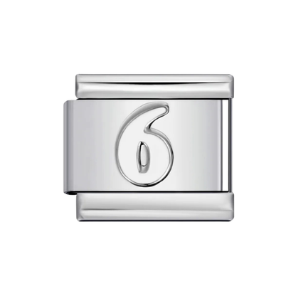 Charm Número Plateados
