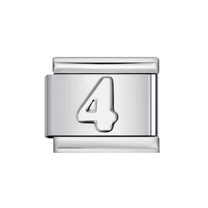Charm Número Plateados