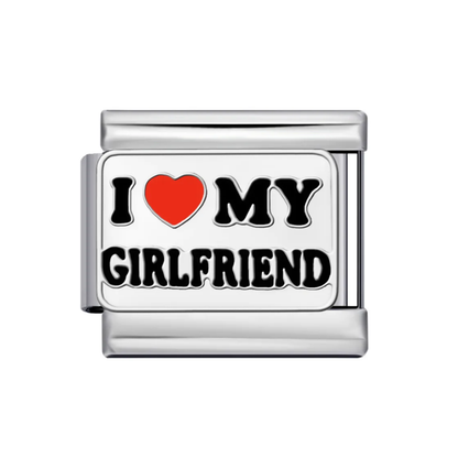 I ❤️ My Girlfriend Charm Plateado Y Dorado
