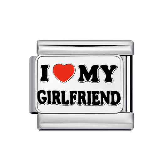 I ❤️ My Girlfriend Charm Plateado Y Dorado