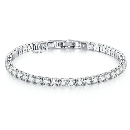 Brazalete Tennis Plateado