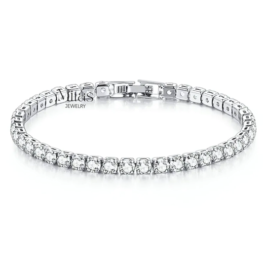 Brazalete Tennis Plateado