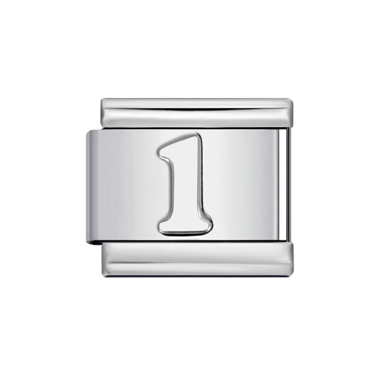 Charm Número Plateados