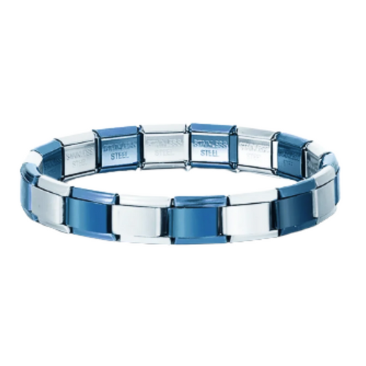 Brazalete Italiano Plateado & Azul