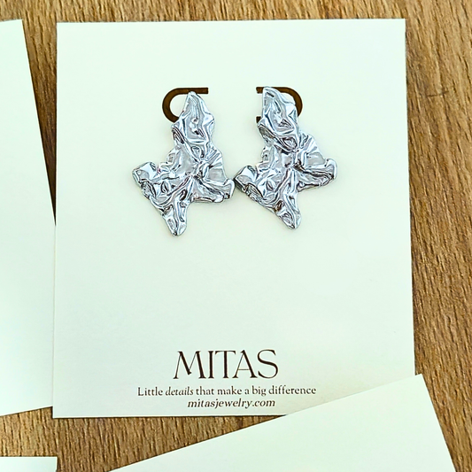Aretes Geométricos Plateados