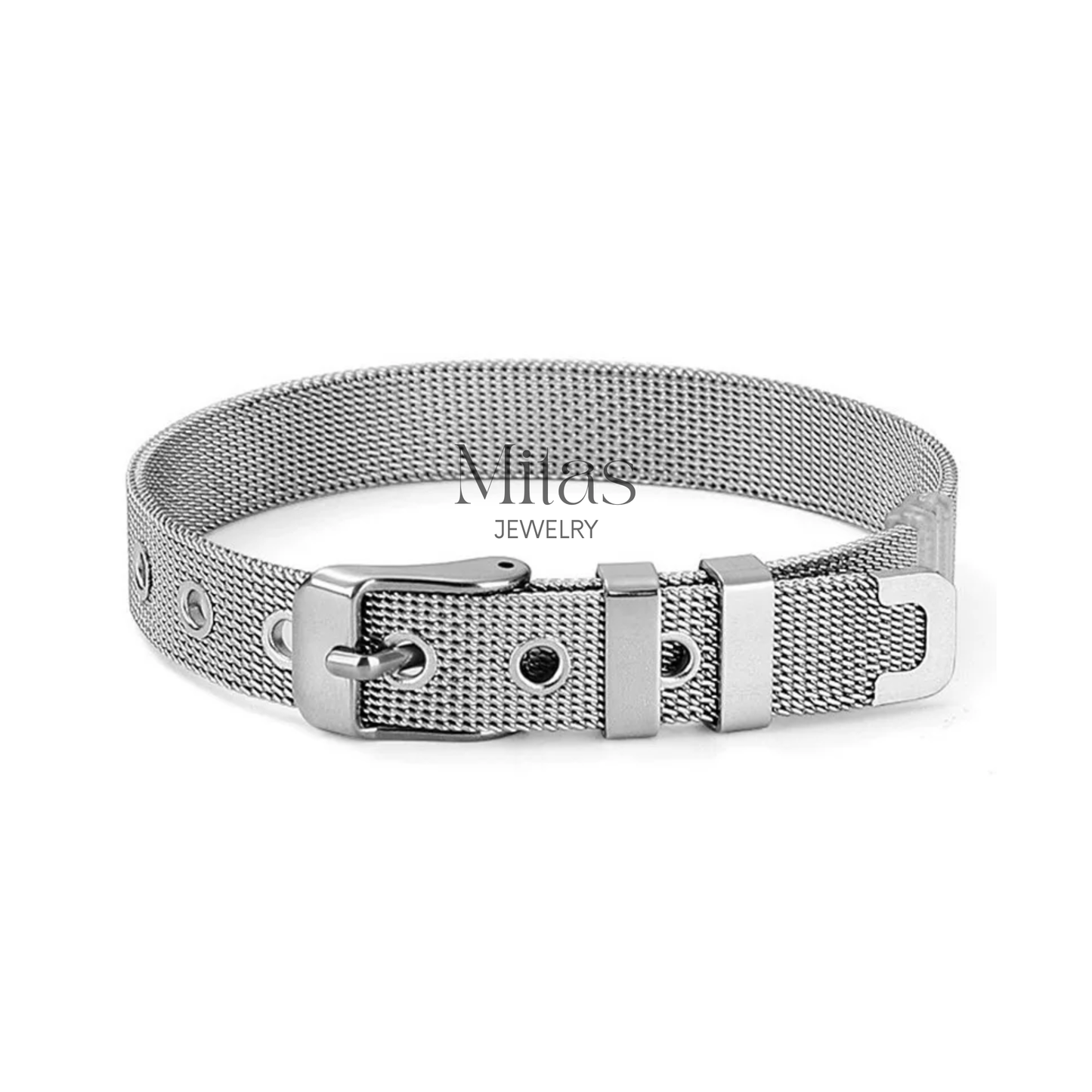 Brazalete Malla Plateado