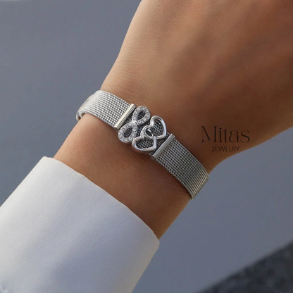 Brazalete Malla Plateado