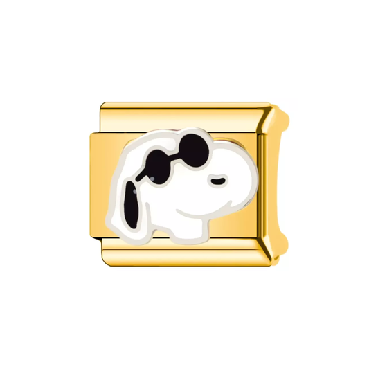 Charm Cool Snoopy Plateado & Dorado