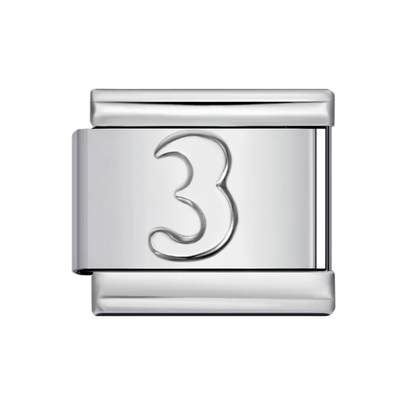Charm Número Plateados