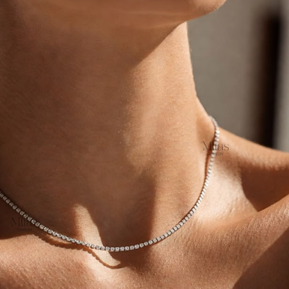 Collar Tennis Plateado 2mm